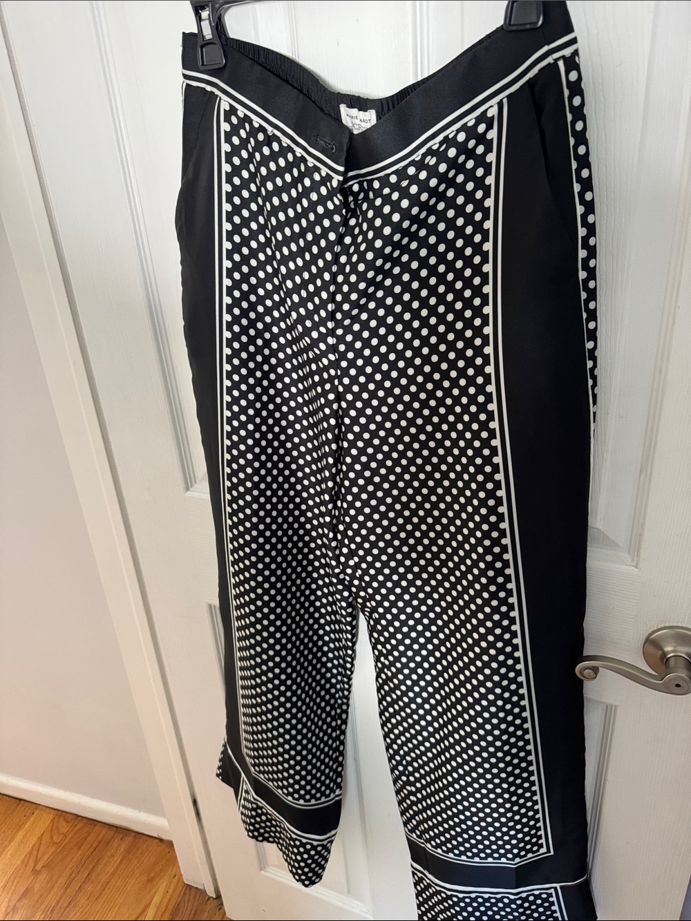 J. Crew Black and White Polka Dot Wide-Leg Pants